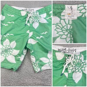 Billabong Andy Davis Cargo Boardshorts Mens 33 Floral Green Stretch Swim Trunks